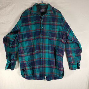 VINTAGE PENDLETON 100% PURE VIRGIN WOOL SHIRT SIZE L - MADE IN USA